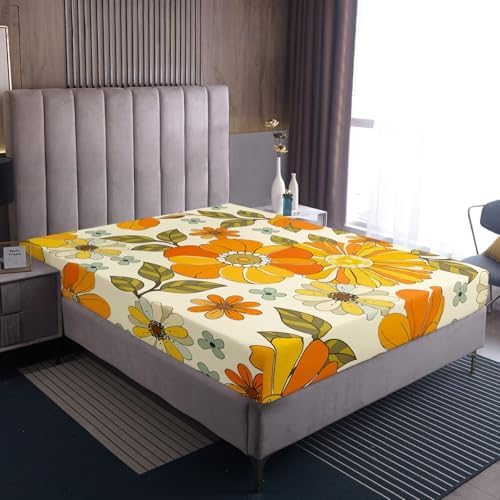 Castle Fairy Kids Retro Flower Fitted Sheet Set 1