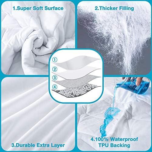 Lunsing Waterproof Mattress Protector with Deep Pocket