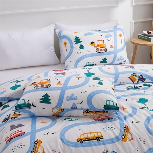 Car Kids Comforter Set Twin Size 3 Piece