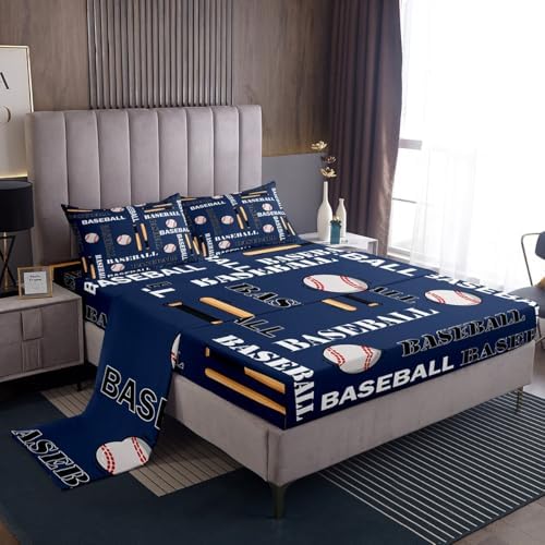 Feelyou Boys Baseball Print Sheet Set Full Size