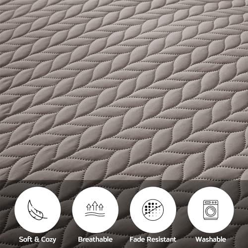 MOONLIGHT20015 Queen Size Bedspread Set - 3 Pcs Microfiber Coverlet Set