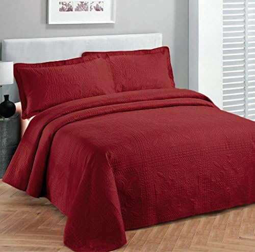 Fancy Linen Oversize Bedspread Set - Red