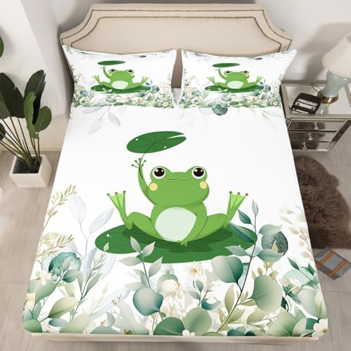 Erosebridal Kids Cartoon Frog Bed Sheet Set