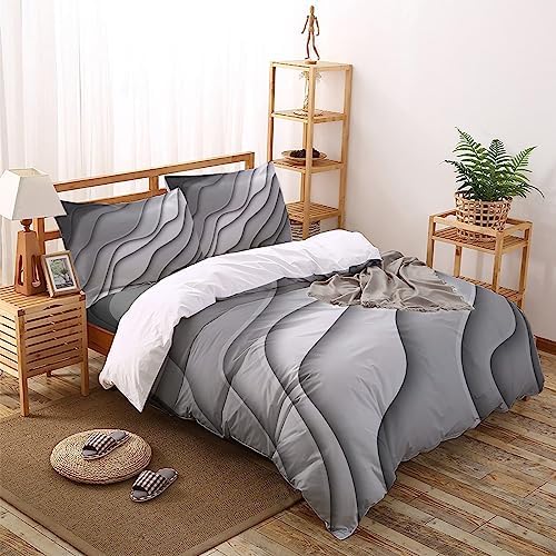 LooPoP 4PCS California King Bedding Set Grey