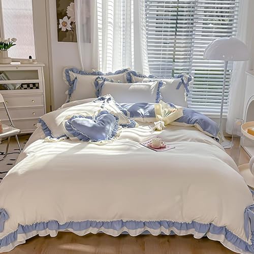 Girls Romantic Bow Duvet Cover Set 4-Piece