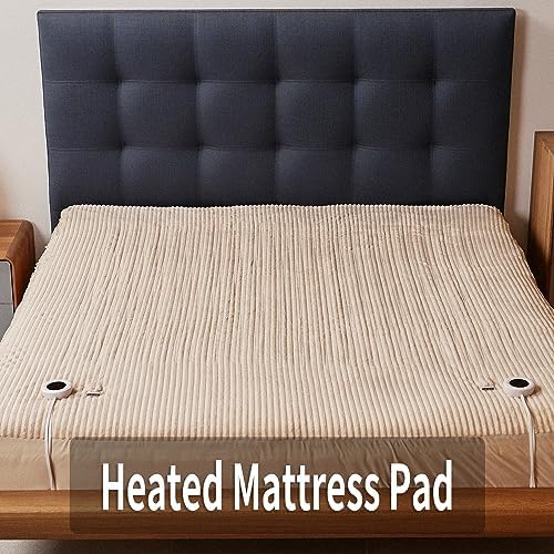 Heated Mattress Pad King Size Dual Control - 6 Heat Settings