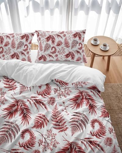 ZOE GARDEN Botanical Red Queen Duvet Cover Set 3 Piece