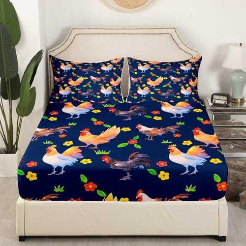 Erosebridal Rooster Bedding Set for Kids Twin Size