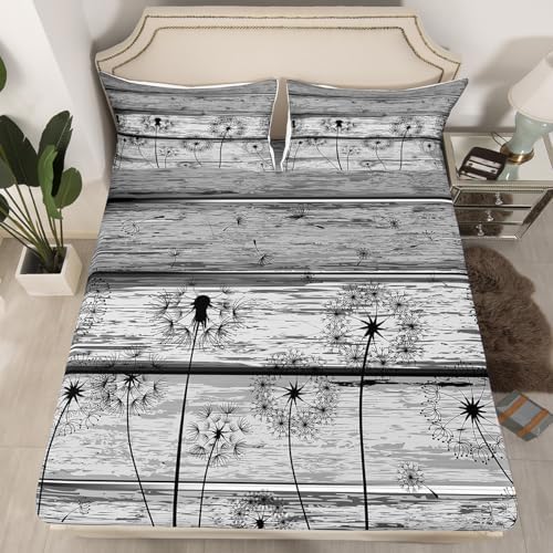 Feelyou Dandelion Bed Sheet Set for Girls Queen 3Pcs