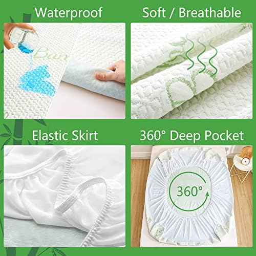 GOONIK Queen Mattress Protector Waterproof with Bamboo Viscose Cover