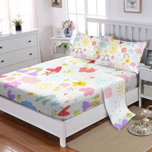 XYNHML Colorful Rainbow Bed Sheet Set