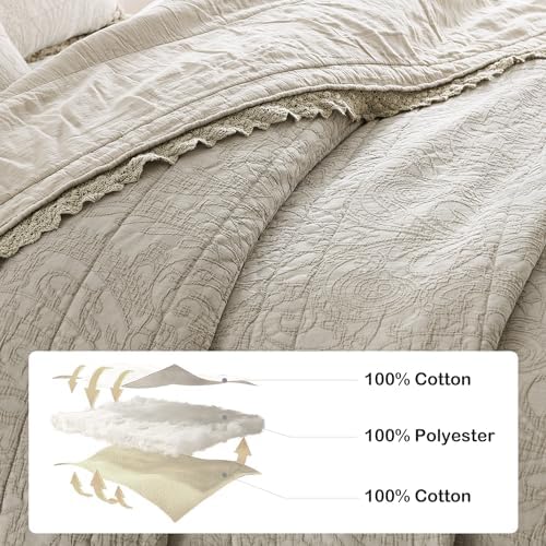 HORIMOTE HOME Stone-Washed Cotton Quilt Set King Size