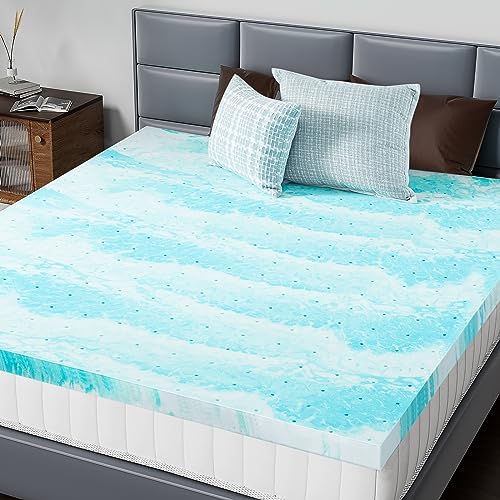 DUMOS Memory Foam Mattress Topper Queen 2 Inch Gel Infused