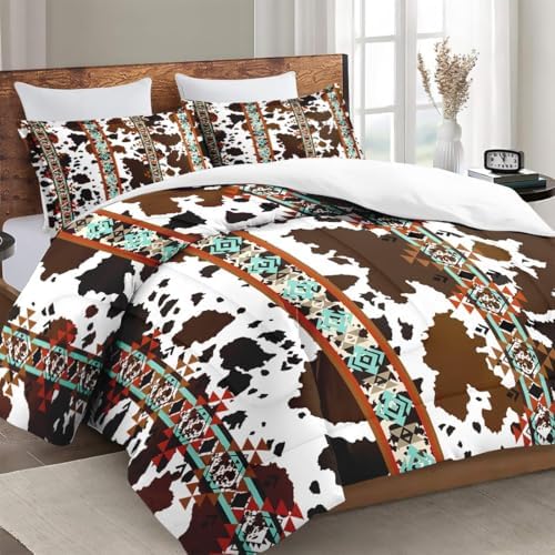 WeCozy King Size Comforter Set with Cowhide Design