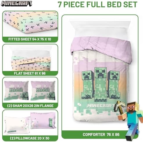 Jay Franco Minecraft Creeper 7-Piece Comforter Set