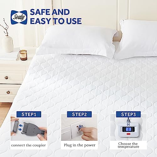 Sealy Heated Mattress Pad Queen Size with Dual Controller