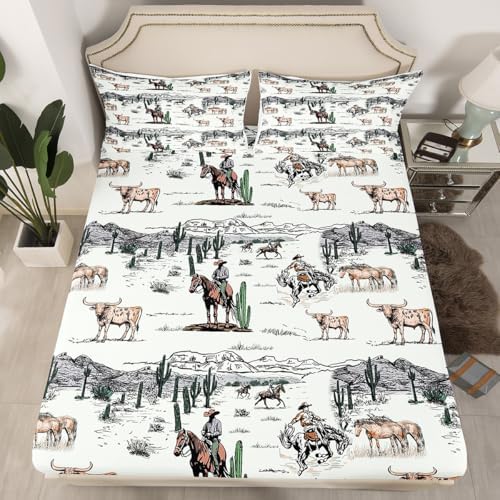 Castle Fairy Western Cowboy Queen Fitted Sheet Set