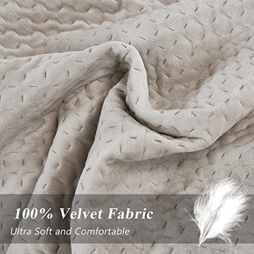 SimpleOpulence Velvet Bedspread Set 3Pcs Queen Size