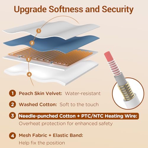 Comfytemp Heated Mattress Pad Queen - Dual Zone Control Smart Downshift