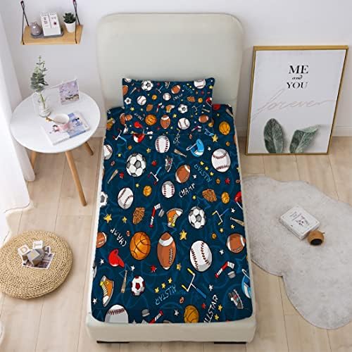 Gusuhome Boys Sports Sheet Set Full Queen 3D Soccer Football