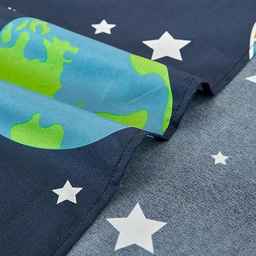 WINLIFE Galaxy Bed Sheet Set Twin Navy Blue for Kids