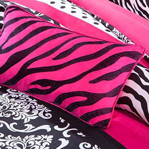 Mi Zone Kids Comforter Set - Zebra Pink 4 Piece