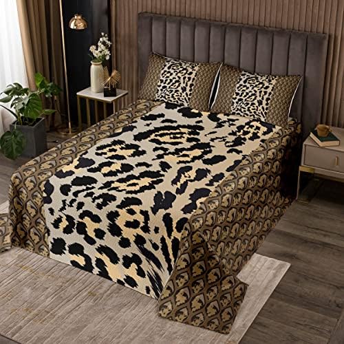 Erosebridal Leopard Queen Coverlet Set with Pillow Shams
