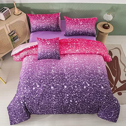 PERFEMET Purple Comforter Set Full Size 6Pcs