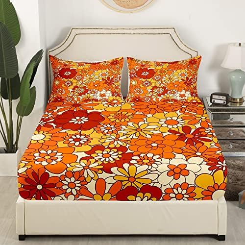 Erosebridal Boho Floral Queen Sheet Set 4 Pcs