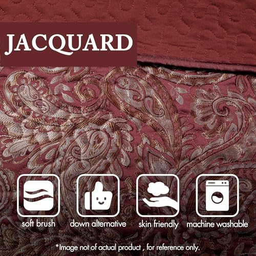 Madison Park Aubrey Reversible Bedspread Set Burgundy 5 Piece King 1
