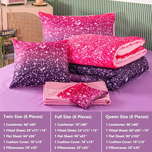 PERFEMET Purple Comforter Set Full Size 6Pcs