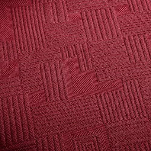 Superior 100 Cotton Geometric Bedspread Set Full Burgundy 1