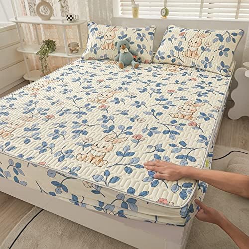 FCLDESHOP Cartoon Latex Fitted Sheet 90x200cm 1pcs