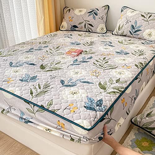 FCLDESHOP 3PC Deep Pocket Fitted Sheet with Pillowcases 180x200cm