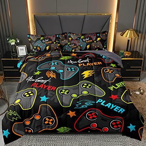 BDUCOK 6 Piece Gamer Comforter Set for Boys