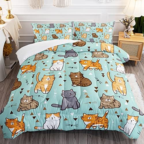 BSNTHO Cat Comforter Set for Kids Bedding 1