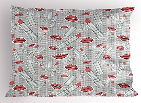 Ambesonne Hipster Pillow Sham - Red Grey 30 x 20