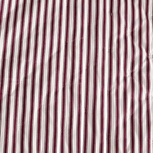 CHIXIN Ticking Stripe Ruffle Skirt Bedspread 3 Piece Set - Burgundy Red