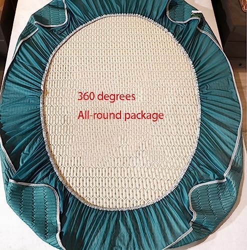 FCLDESHOP Latex Ice Silk Fitted Sheet 120x200cm Blue 1pcs